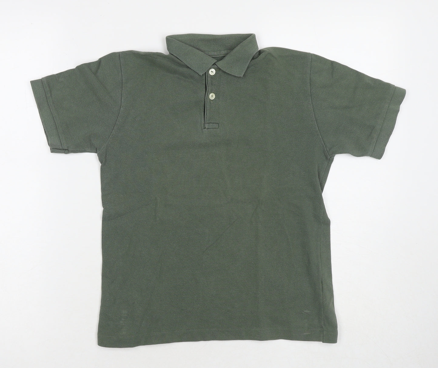 St Michael Boys Green Cotton Pullover Polo Size 9-10 Years Collared Pullover