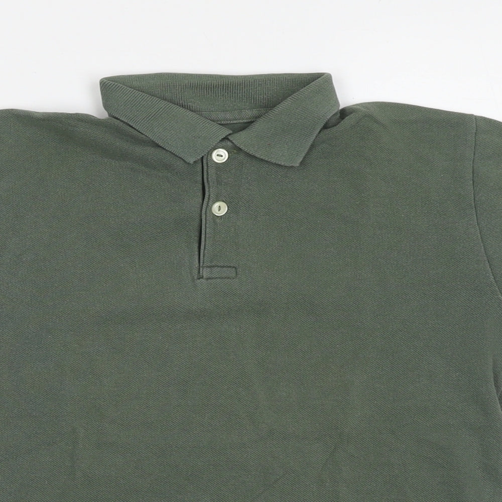 St Michael Boys Green Cotton Pullover Polo Size 9-10 Years Collared Pullover