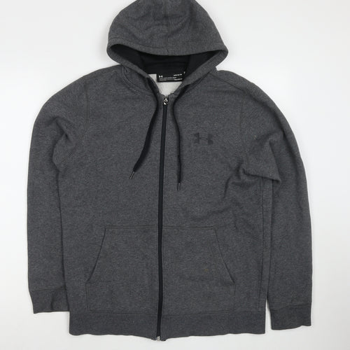 Under armour Mens Grey Cotton Full Zip Hoodie Size M