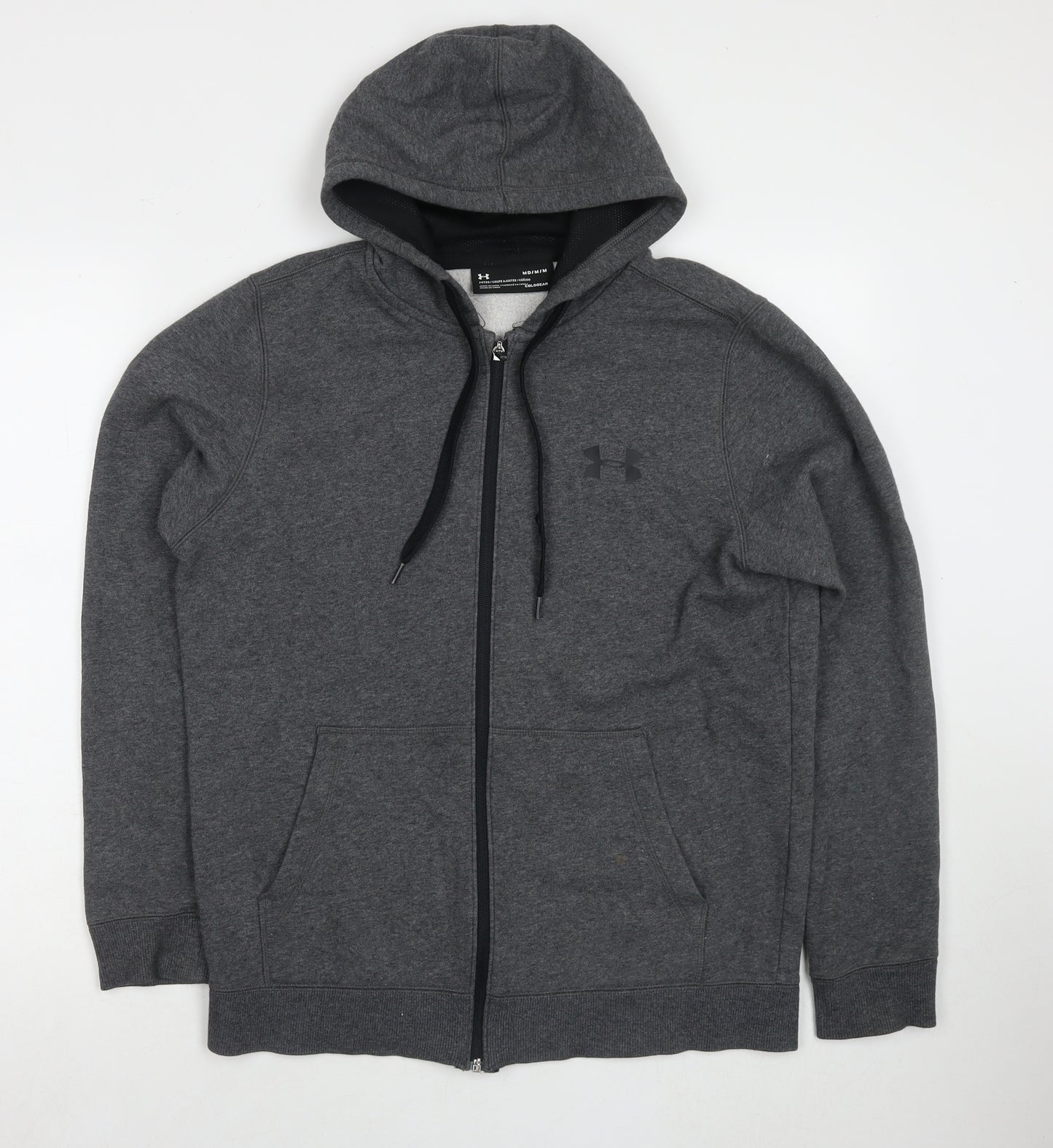 Under armour Mens Grey Cotton Full Zip Hoodie Size M