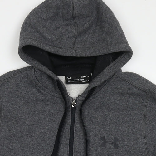 Under armour Mens Grey Cotton Full Zip Hoodie Size M