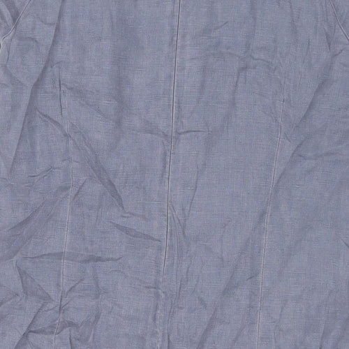 Part Two Womens Grey Linen A-Line Size 14 Round Neck Pullover