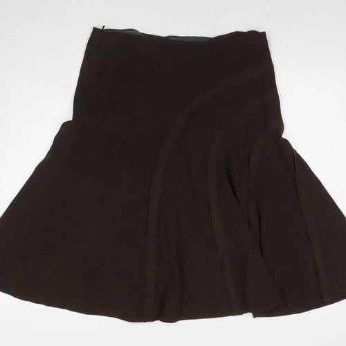 MK One Womens Brown Polyester A-Line Skirt Size 34 in Zip