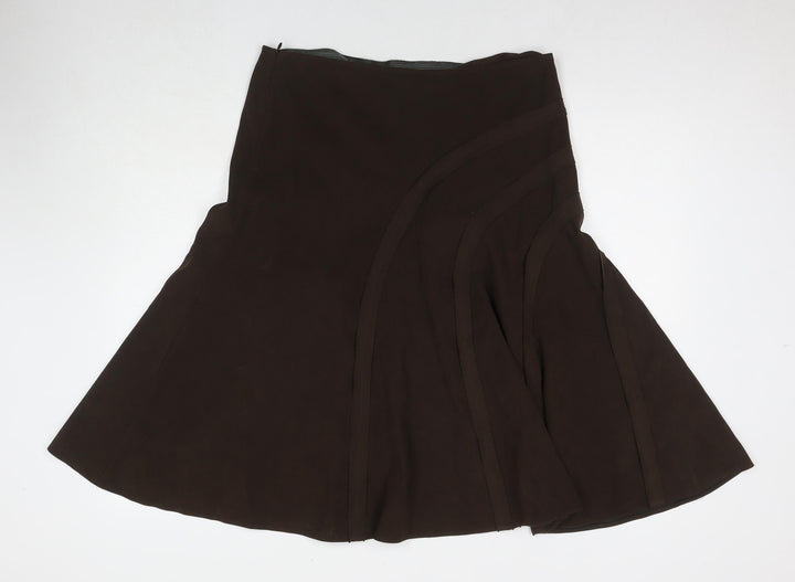 MK One Womens Brown Polyester A-Line Skirt Size 34 in Zip