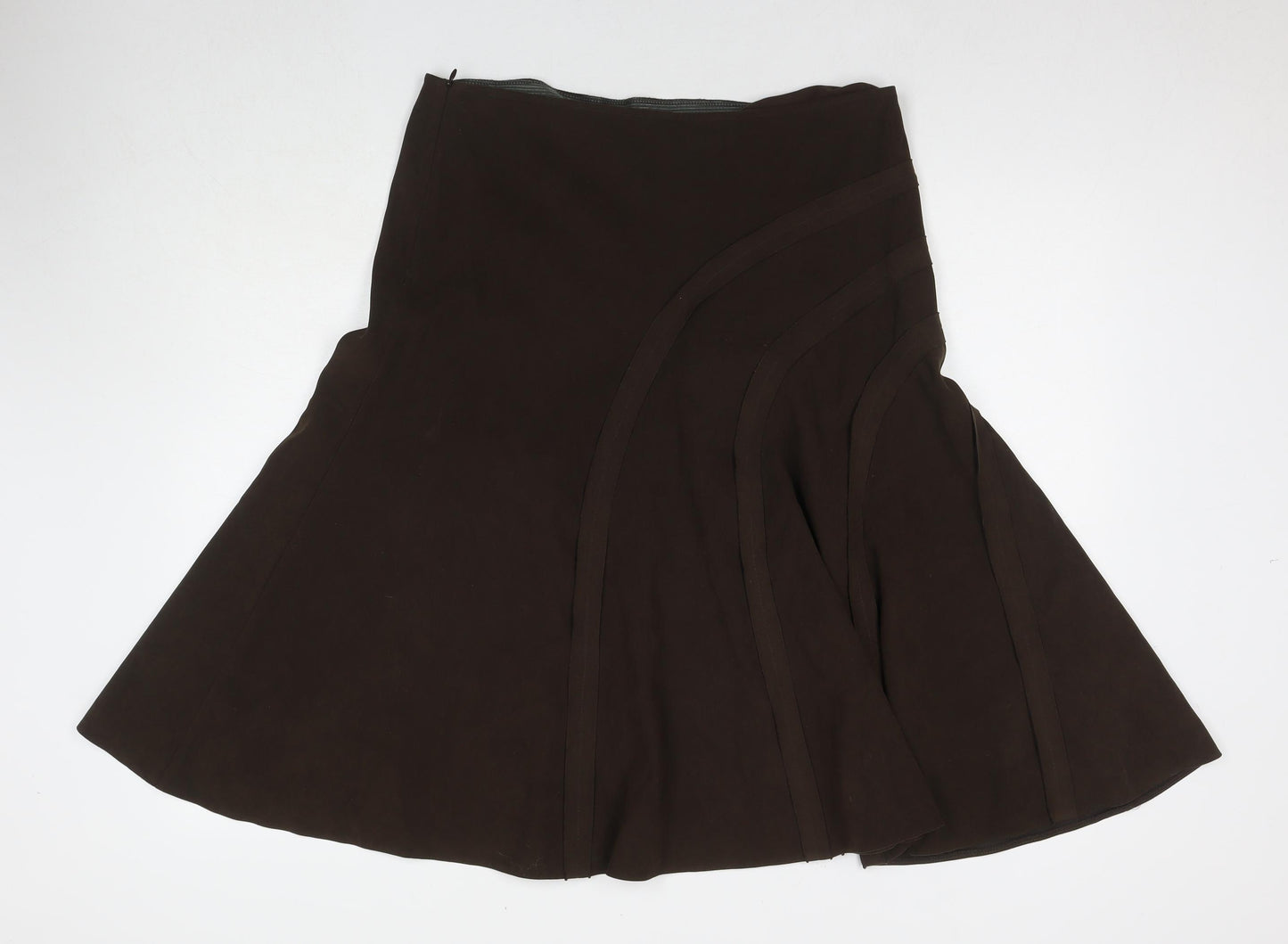 MK One Womens Brown Polyester A-Line Skirt Size 34 in Zip