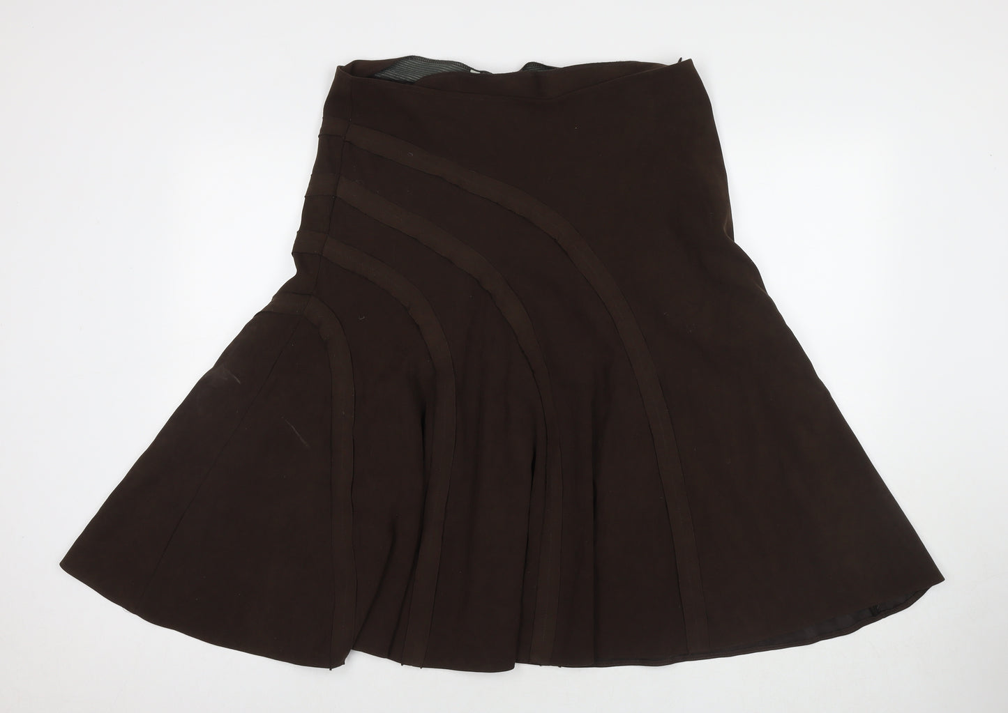 MK One Womens Brown Polyester A-Line Skirt Size 34 in Zip