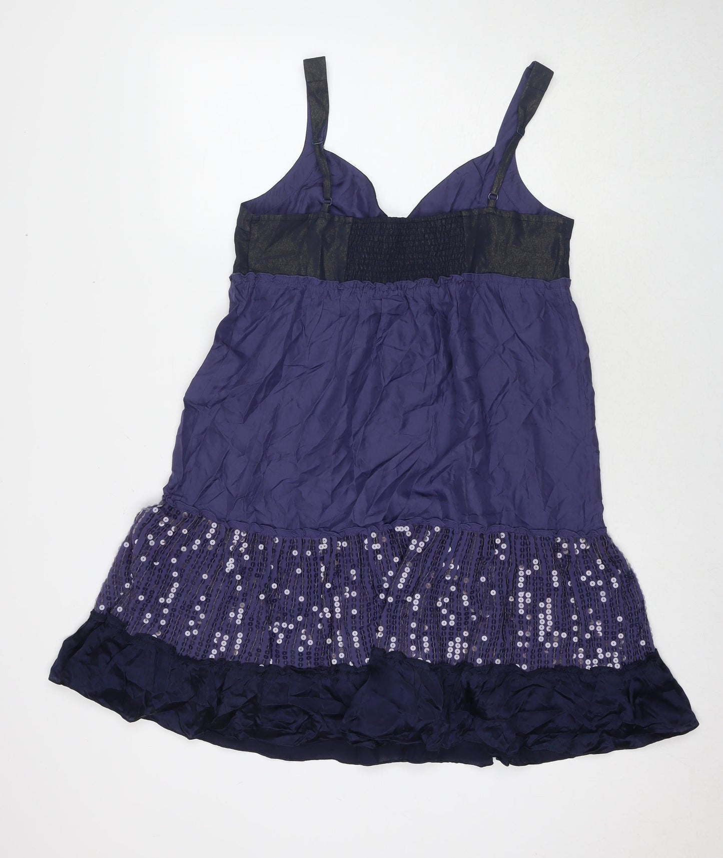 Warehouse Womens Purple Polyester Tank Dress Size 16 V-Neck Pullover
