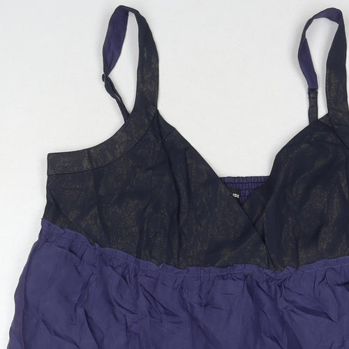 Warehouse Womens Purple Polyester Tank Dress Size 16 V-Neck Pullover