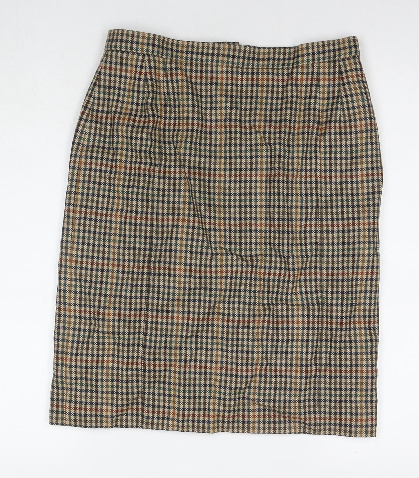Cordings Womens Brown Check Polyester Straight & Pencil Skirt Size 30 in Zip