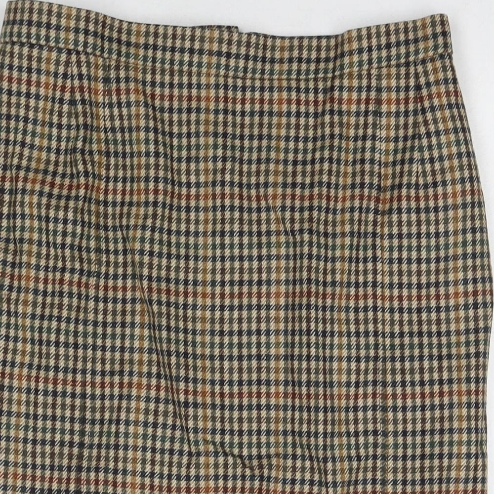 Cordings Womens Brown Check Polyester Straight & Pencil Skirt Size 30 in Zip