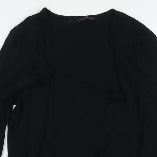 Marks and Spencer Womens Black Viscose Kimono T-Shirt Size 14 V-Neck