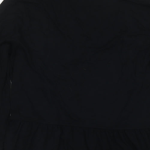 Marks and Spencer Womens Black Viscose Kimono T-Shirt Size 14 V-Neck