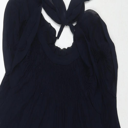 Topshop Womens Blue Viscose Tunic Tank Size 10 Round Neck