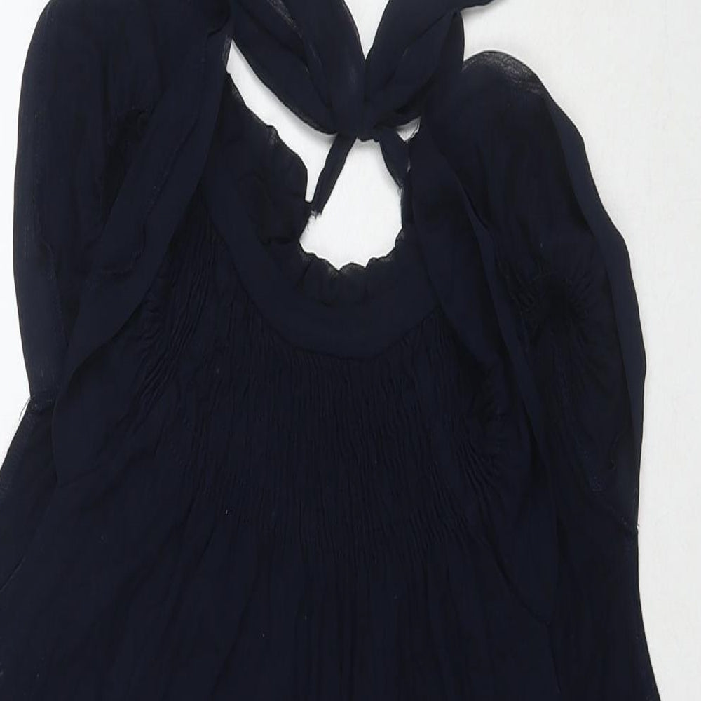 Topshop Womens Blue Viscose Tunic Tank Size 10 Round Neck