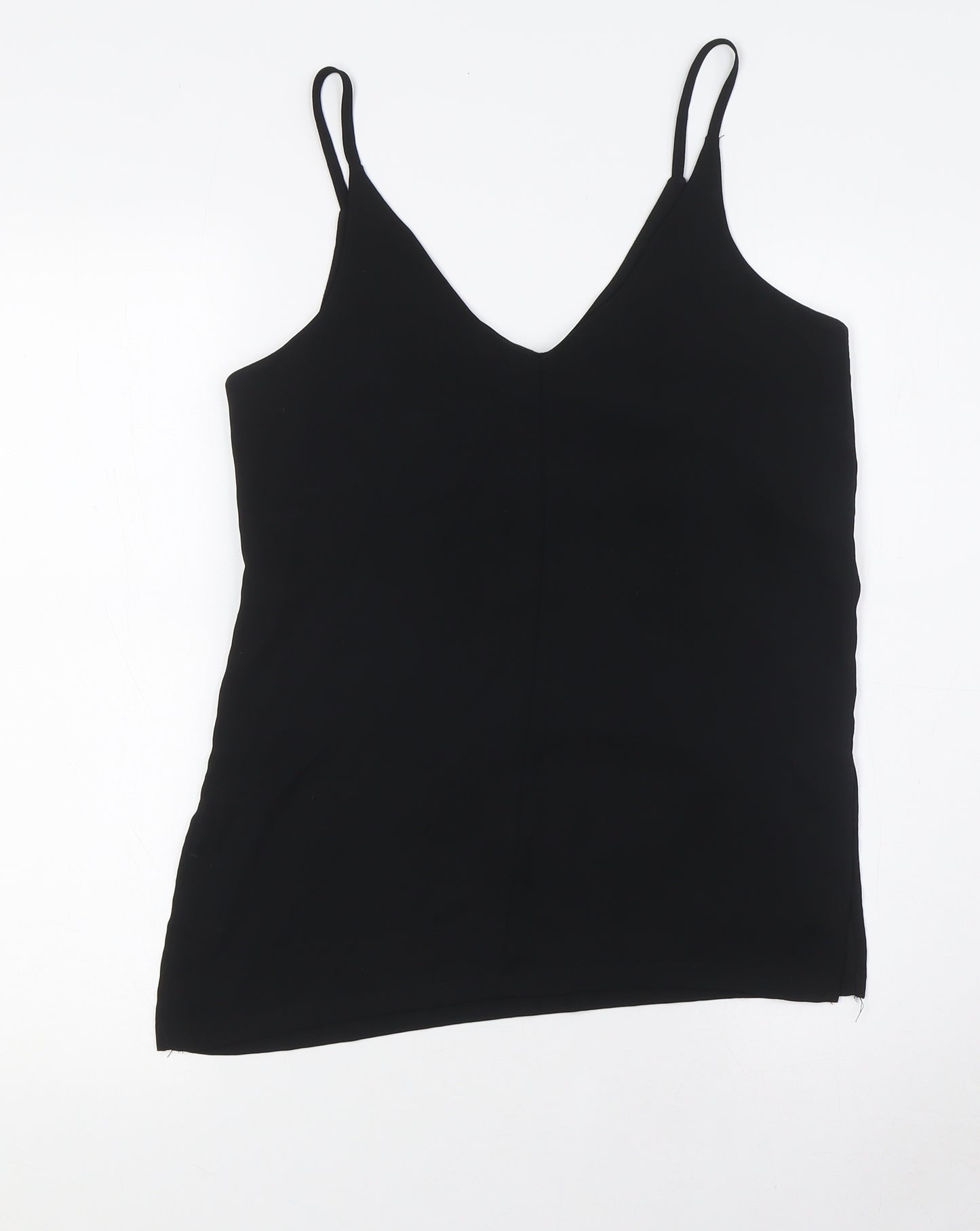 H&M Womens Black Polyester Camisole Button-Up Size 6 V-Neck