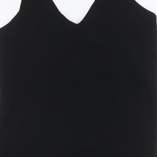 H&M Womens Black Polyester Camisole Button-Up Size 6 V-Neck