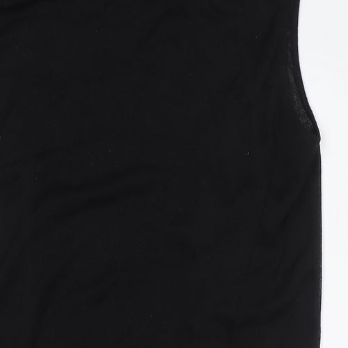 Mango Womens Black Polyester A-Line Size S Round Neck