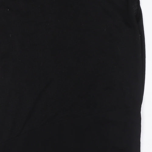 Mango Womens Black Polyester A-Line Size S Round Neck
