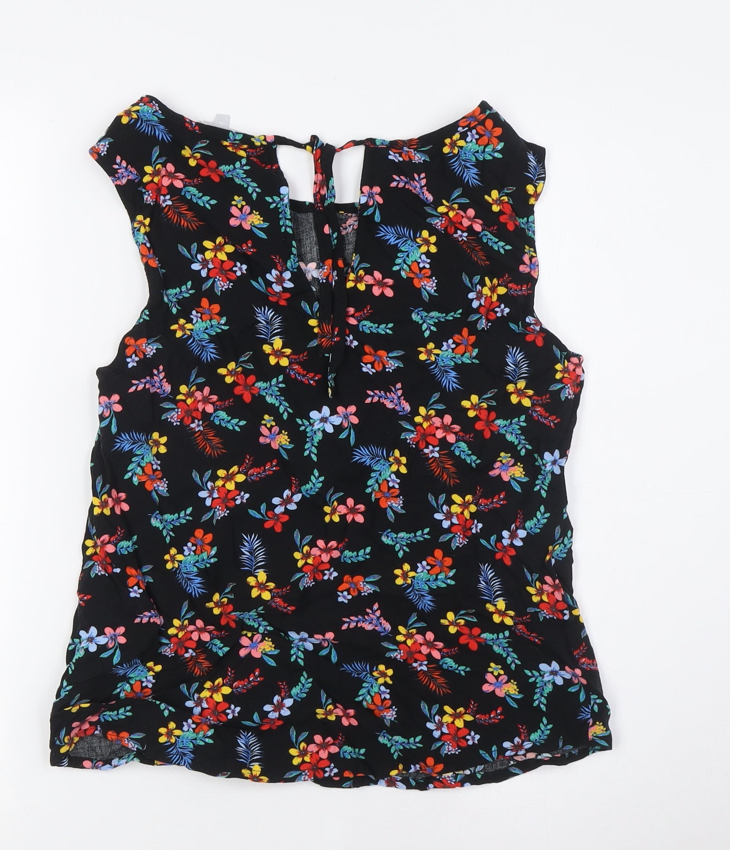 Red Herring Womens Multicoloured Floral Viscose Basic Button-Up Size 10 Boat Neck