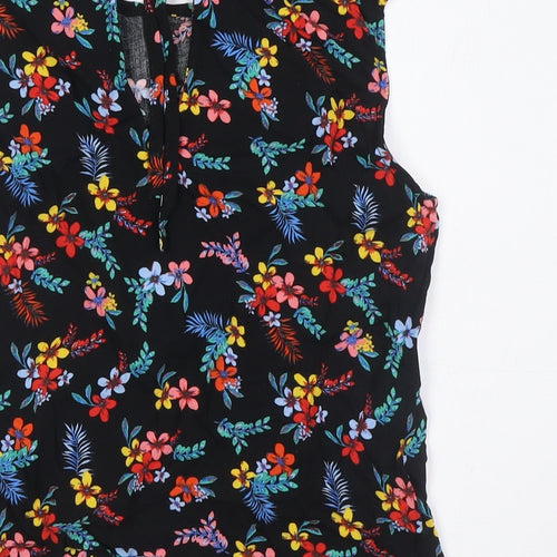 Red Herring Womens Multicoloured Floral Viscose Basic Button-Up Size 10 Boat Neck