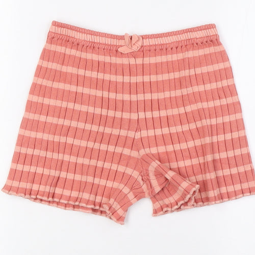 H&M Girls Orange Striped Viscose Bermuda Shorts Size 8 Years L3 in Regular - Two Tone. Ages 8-10