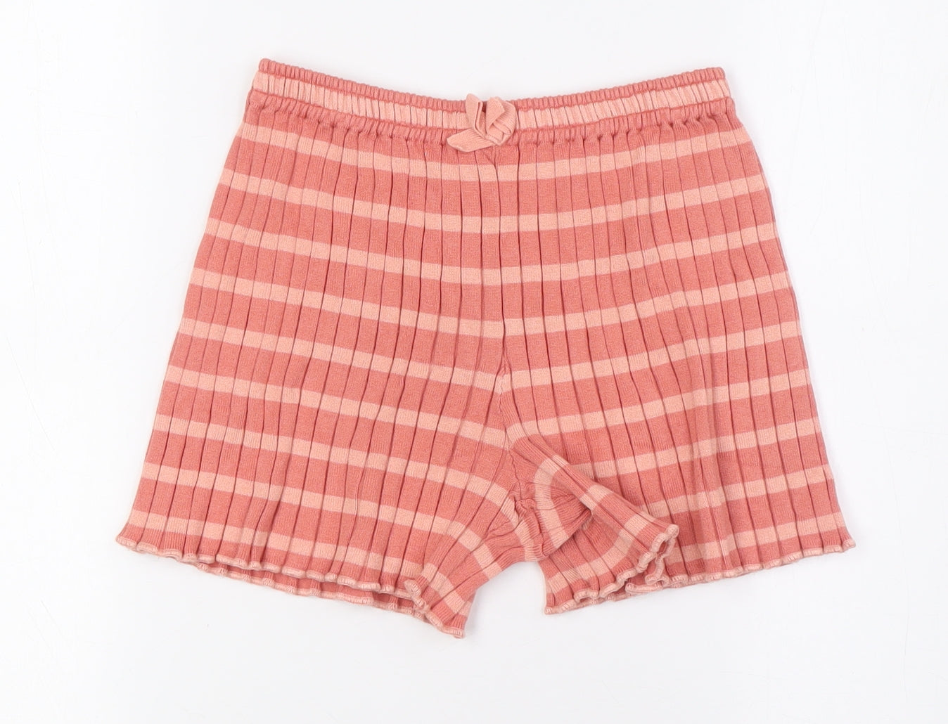 H&M Girls Orange Striped Viscose Bermuda Shorts Size 8 Years L3 in Regular - Two Tone. Ages 8-10