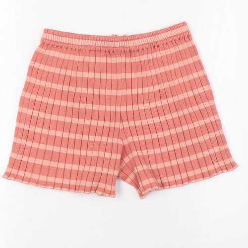H&M Girls Orange Striped Viscose Bermuda Shorts Size 8 Years L3 in Regular - Two Tone. Ages 8-10