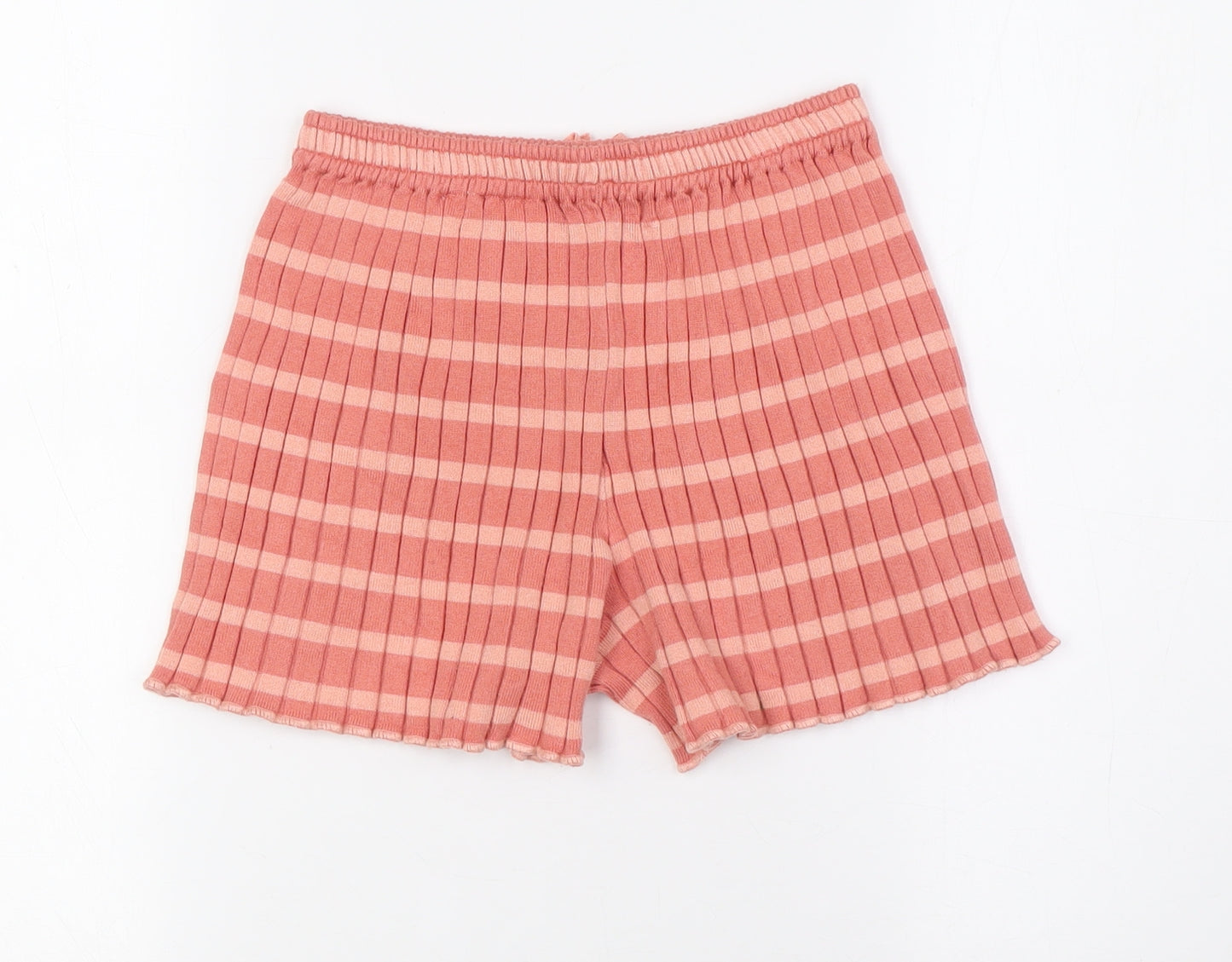 H&M Girls Orange Striped Viscose Bermuda Shorts Size 8 Years L3 in Regular - Two Tone. Ages 8-10