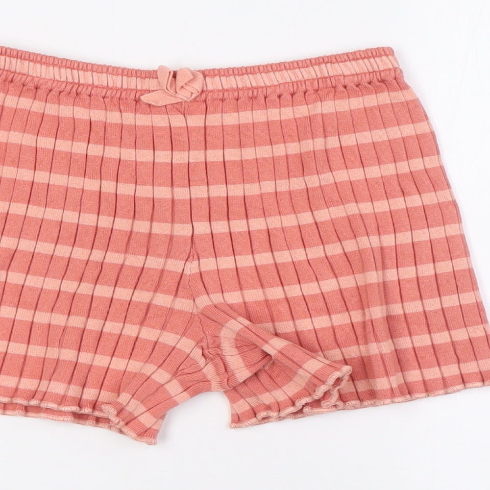 H&M Girls Orange Striped Viscose Bermuda Shorts Size 8 Years L3 in Regular - Two Tone. Ages 8-10
