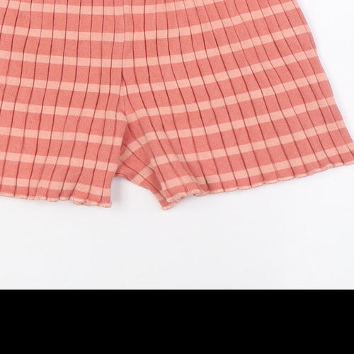 H&M Girls Orange Striped Viscose Bermuda Shorts Size 8 Years L3 in Regular - Two Tone. Ages 8-10