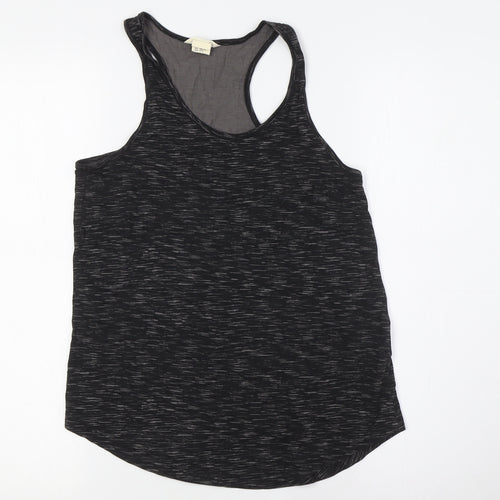 H&M Girls Black Cotton Basic Tank Size 13-14 Years Round Neck
