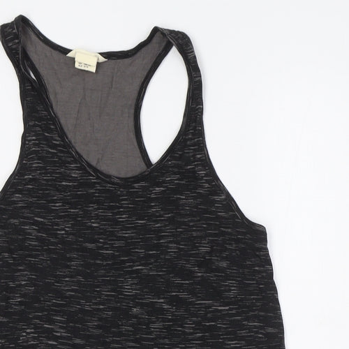H&M Girls Black Cotton Basic Tank Size 13-14 Years Round Neck