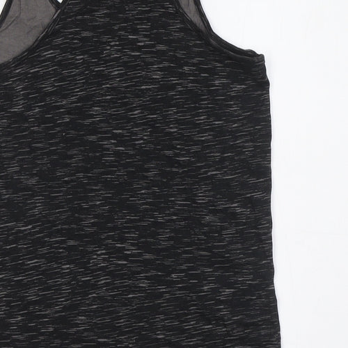 H&M Girls Black Cotton Basic Tank Size 13-14 Years Round Neck
