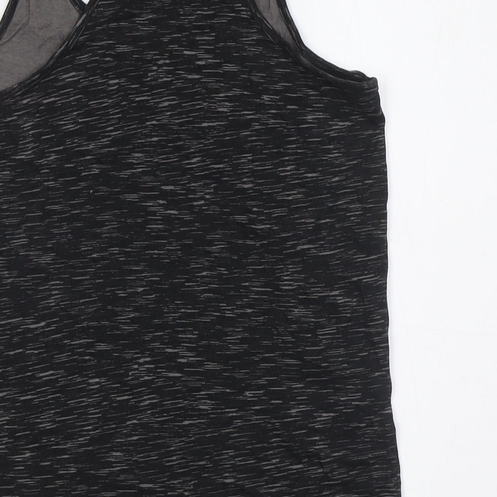 H&M Girls Black Cotton Basic Tank Size 13-14 Years Round Neck