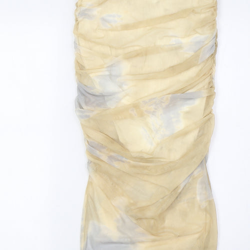 Zara Womens Beige Viscose Straight & Pencil Skirt Size S
