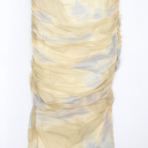Zara Womens Beige Viscose Straight & Pencil Skirt Size S