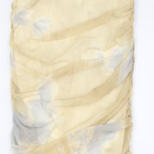 Zara Womens Beige Viscose Straight & Pencil Skirt Size S
