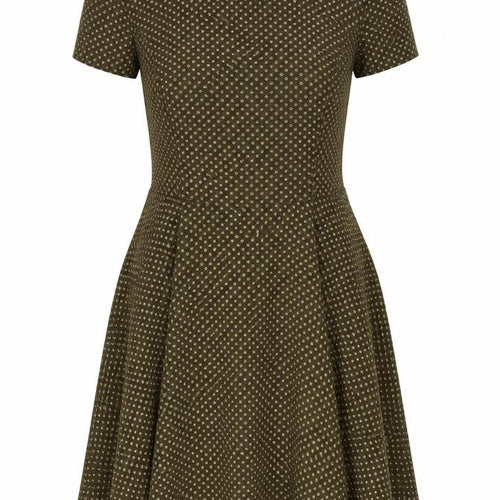 Shikka Womens Green Polka Dot Polyester A-Line Size M Round Neck Zip - Size M-L