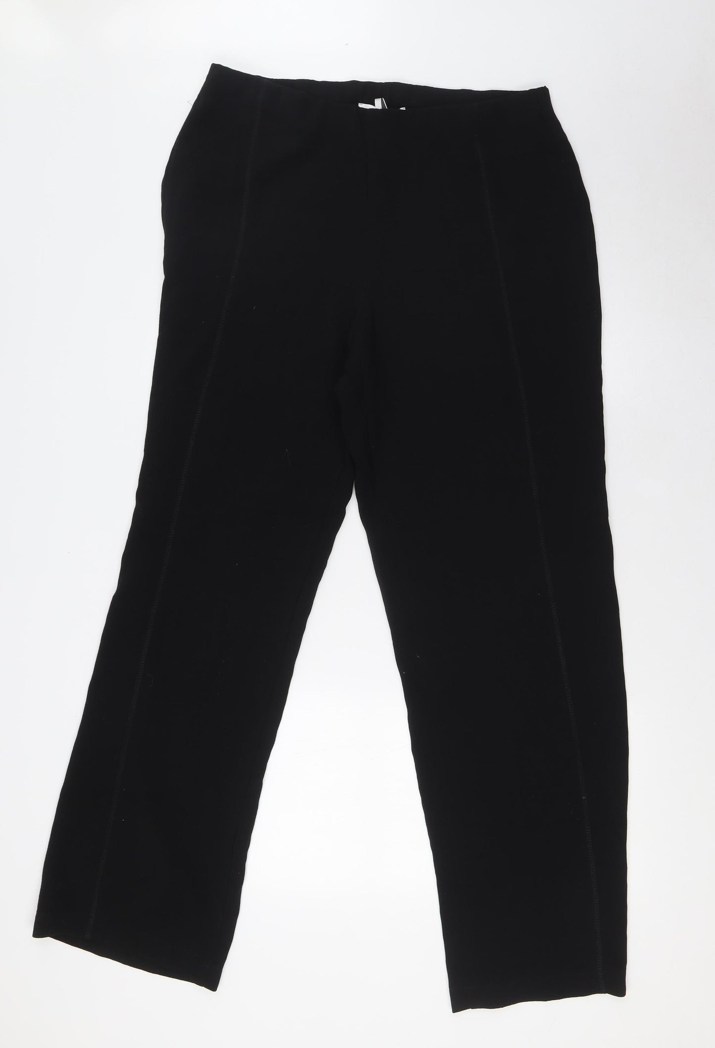 Doris Womens Black Polyester Trousers Size 18 L33 in Regular - Elasticated Waist