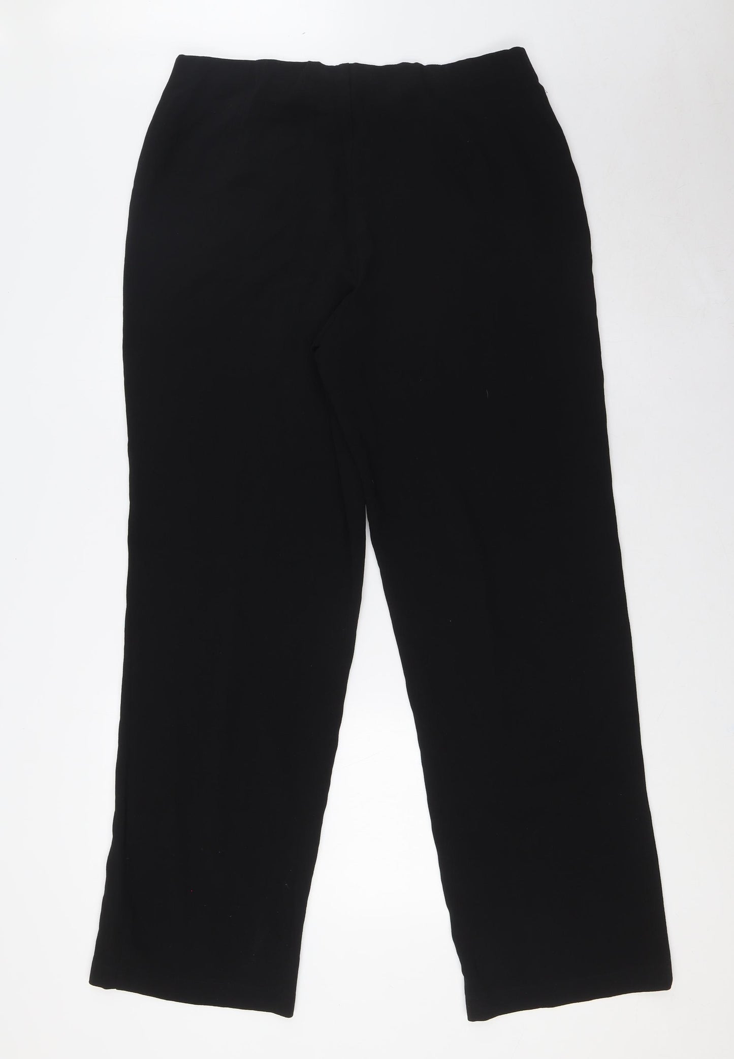 Doris Womens Black Polyester Trousers Size 18 L33 in Regular - Elasticated Waist