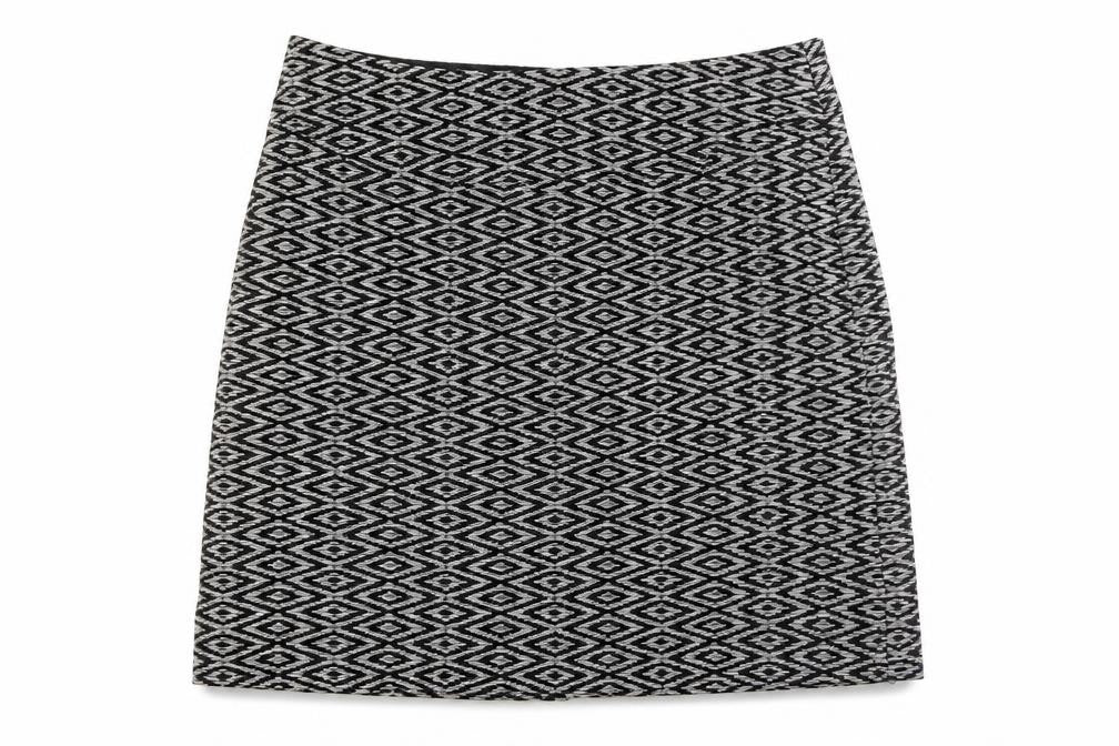 Jobis Womens Black Cotton A-Line Skirt Size 12 Zip
