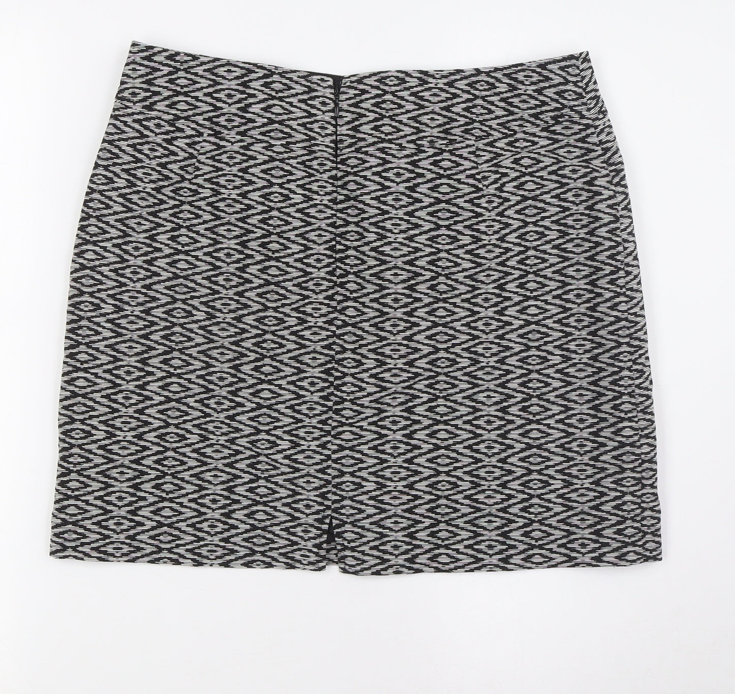 Jobis Womens Black Cotton A-Line Skirt Size 12 Zip