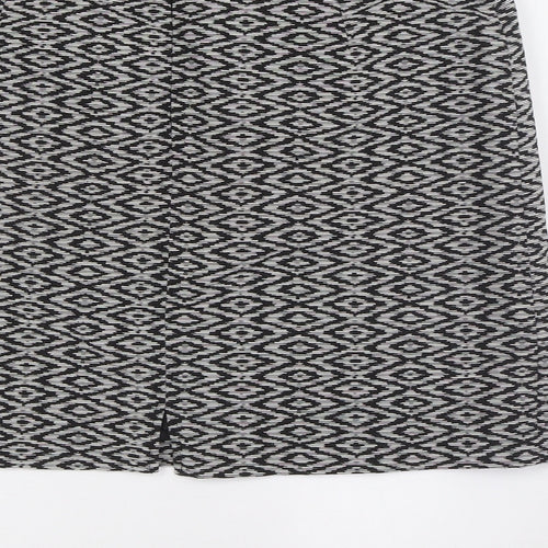 Jobis Womens Black Cotton A-Line Skirt Size 12 Zip