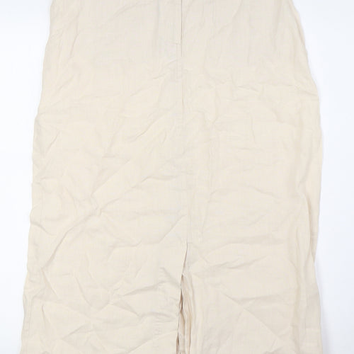 DASH Womens Beige Polyester A-Line Skirt Size 12 Zip - Front Pockets