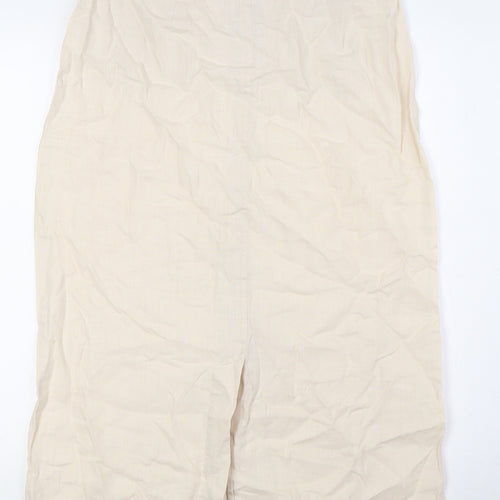 DASH Womens Beige Polyester A-Line Skirt Size 12 Zip - Front Pockets