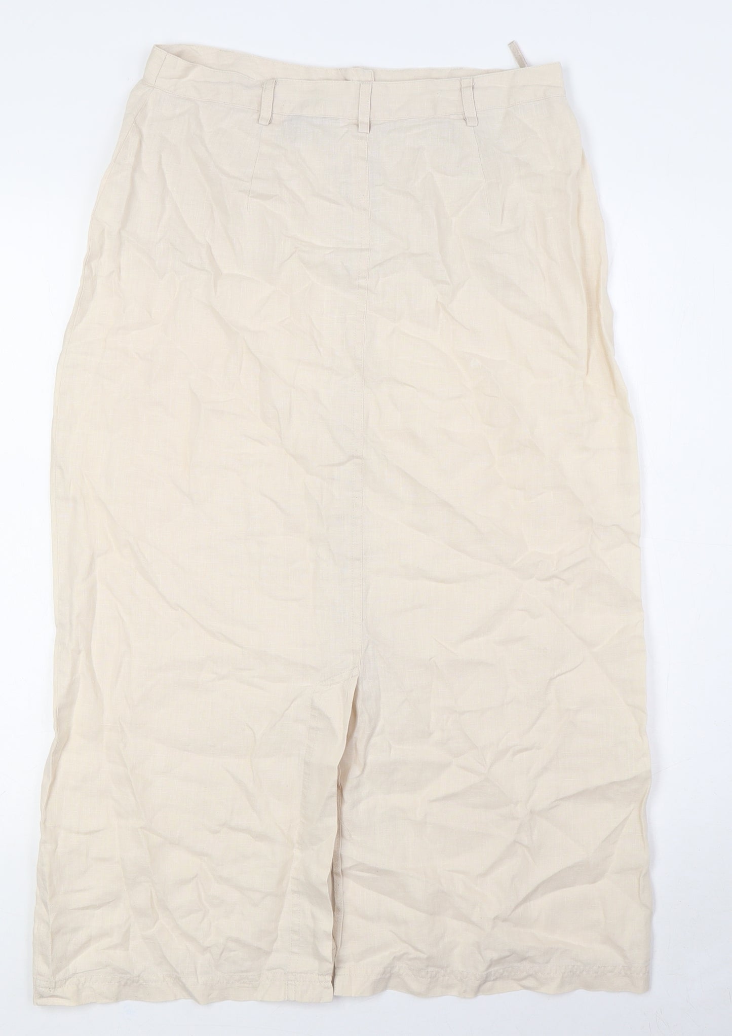 DASH Womens Beige Polyester A-Line Skirt Size 12 Zip - Front Pockets