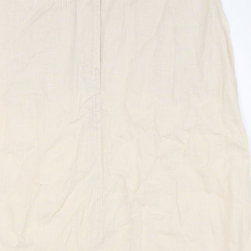 DASH Womens Beige Polyester A-Line Skirt Size 12 Zip - Front Pockets