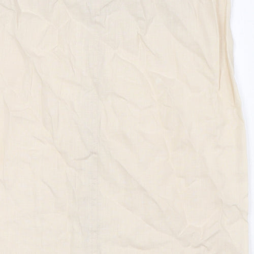 DASH Womens Beige Polyester A-Line Skirt Size 12 Zip - Front Pockets
