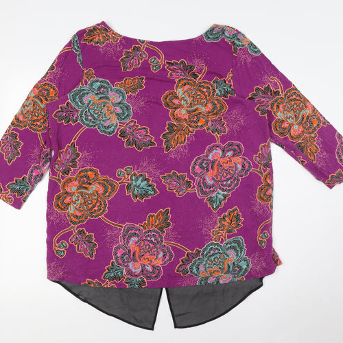 Per Una Womens Multicoloured Viscose Basic Button-Up Size 10 Scoop Neck - Bead Detail