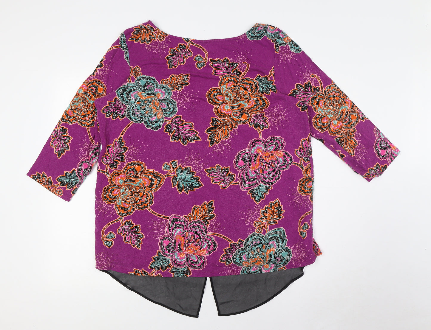 Per Una Womens Multicoloured Viscose Basic Button-Up Size 10 Scoop Neck - Bead Detail